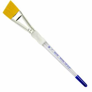 Royal Langnickel Soft-Grip Golden Taklon Brush - Short Handle, Angular 3/4"