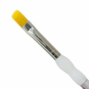 Royal Langnickel Soft-Grip Golden Taklon Brush - Short Handle, Filbert Comb 1/4"