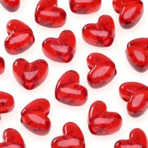 The Beadery Heart Pony Beads - (450 Pieces) Transparent Ruby Red
