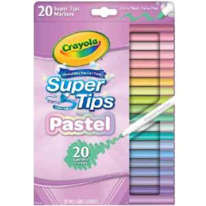 Crayola Washable Super Tips Markers - (20 Pack) Pastel Colors 58-7516