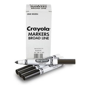 Crayola Conical Tip Broad Line Markers - (12 Pack) Black  58-7800-051