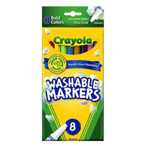 Crayola Washable Fine Line Markers - (8 Pack) Bold Colors