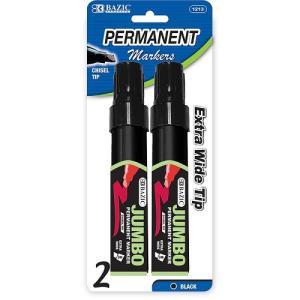Bazic Chisel Tip Jumbo 8mm Permanent Marker (2/Pack)