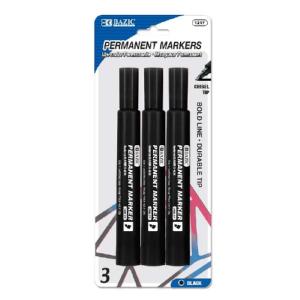 Bazic Chisel Tip Jumbo 8mm Permanent Marker (3/Pack)