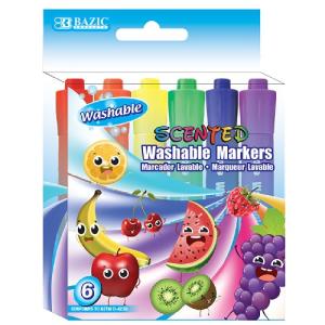 Bazic Assorted Washable Scented Markers (6/Pack)