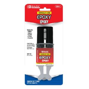 Bazic Epoxy Glue Quick Setting w/ Syringe Applicator 0.2 oz (5.6g)