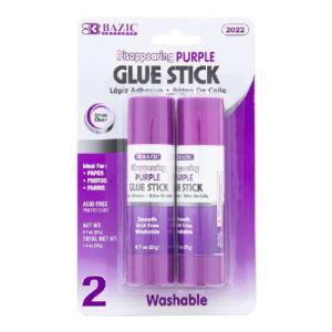 Bazic Washable Disappearing Small Glue Sticks  -2pk (0.7oz/21g)