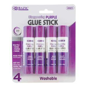 Bazic Washable Disappearing Medium Glue Sticks  -4pk (.28oz/8g)