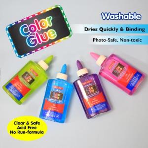 Bazic Washable Transparent Colored School Glue  5FL OZ Bottles