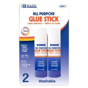 Bazic Premium Medium Glue Sticks  -2pk (0.7oz/21g)