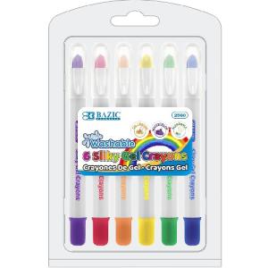 Bazic Washable Silky Gel Crayons 6ct