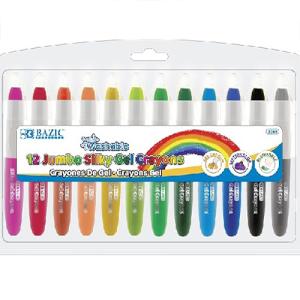Bazic Washable Jumbo Silky Gel Crayons 12ct