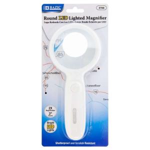 Bazic 3" Round 2x LED Lighted Magnifier