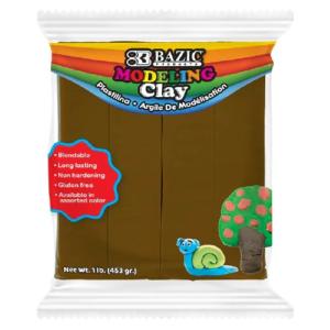 Bazic Non-Hardening Modeling Clay - 4ct/4oz -1lb Brown