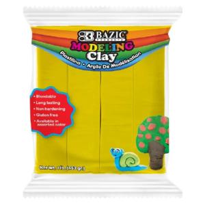 Bazic Non-Hardening Modeling Clay - 4ct/4oz -1lb Yellow