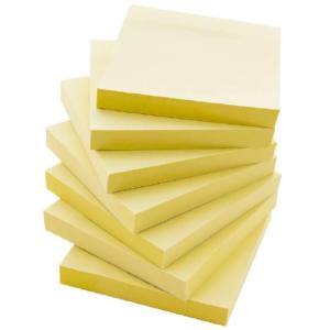 Bazic Stick On Notes 3" X 3" Pale Yellow 100 Ct. (12/pk)