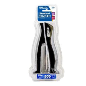 Bazic Stand-Up Standard Full Strip Stapler Black with 500ct Staples