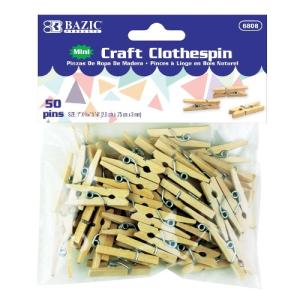 Bazic Mini Natural Craft Clothespins (50 count)