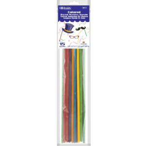 Bazic 3/8" x 12" Round Multi-Colored Wooden Dowels (15/Bag)