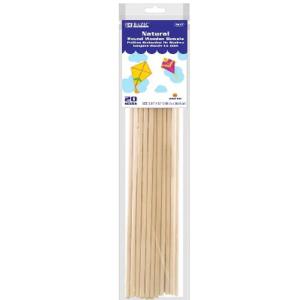 Bazic 3/8" x 12" Round Natural Wooden Dowels (20/Bag)