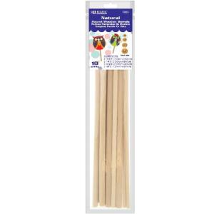 Bazic 3/8" x 12" Round Natural Assorted Diameter Wooden Dowels (10/Bag)