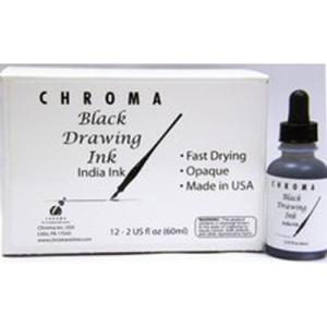 BLACK DRAWING INDIA INK 2 oz W/DROPPER