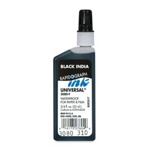 Koh-I-Noor Rapidograph Universal Ink  (0.75oz/22ml) India Black   3080F.BLA