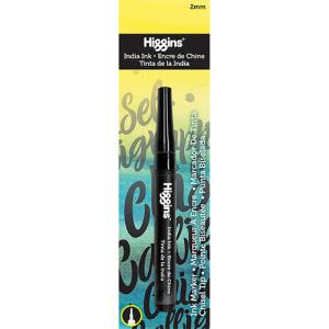 Higgins Black India Ink Pump Marker 2mm - Chisel Nib