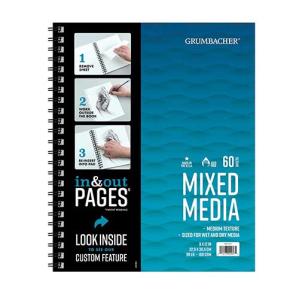 Grumbacher In & Out Mixed Media Pad 9"x12" 98lbs 60 sheets