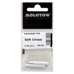 Molotow Aqua Ink Pump Solfliner Marker Exchange Tips - (2 Pieces) Soft Chisel