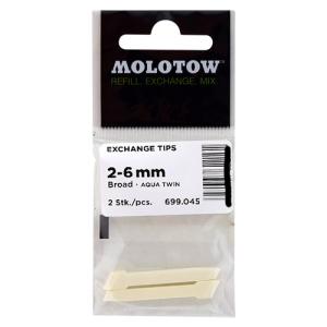 Molotow Aqua Twin Marker Exchange Tips - (2 Pieces) 2-6mm Chisel