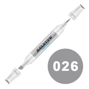 Molotow Aqua Twin Marker 2-6mm / Soft Brush - 026 Neutral Grey 03