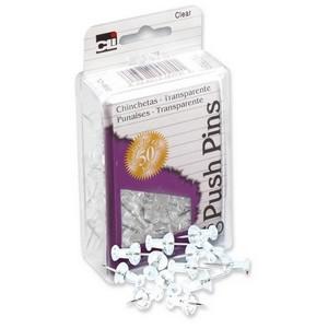 Charles Leonard Clear Push Pins (100 count)