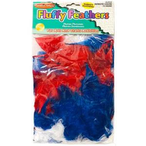 Creative Arts Craft Fluffy Feathers - (.5oz/14g) Patriotic Colors