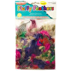 Creative Arts Craft Fluffy Feathers - (.25oz/7g) Assorted Spotted Guinea