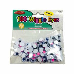 Charles Leonard 10mm Assorted Colored Oval Wiggly Eyes-100ct