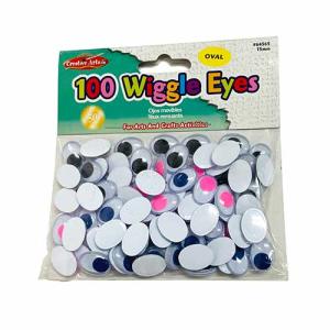 Charles Leonard 15mm Assorted Colored Oval Wiggly Eyes-100ct