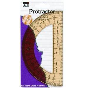Charles Leonard  6" Open Center Protractor w/ 6" Ruler Edge