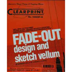 Clearprint 8-1/2 Inch X 11 Inch Fade Out Vellum Pad 50 sheets (10x10)