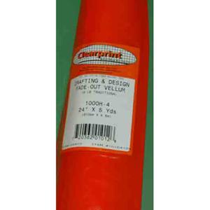 Clearprint 24 Inch X 5 Yards Fade Out Vellum Roll (4x4 Grid)