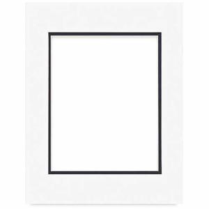 Crescent 16" x 20" Smooth White /Black Double Pre-Cut Matboard (10.5" x 13.5" opening)