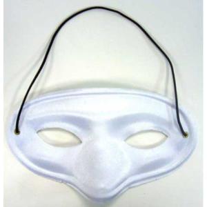 Darice White Satin Mardi Gras Mask (1 count)