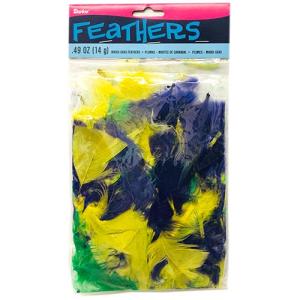 Darice Craft Fluffy Feathers - (.49oz/14g) Mardi Gras Colors