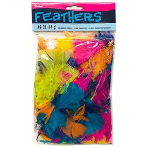 Darice Craft Fluffy Feathers - (.49oz/14g) Neon Colors
