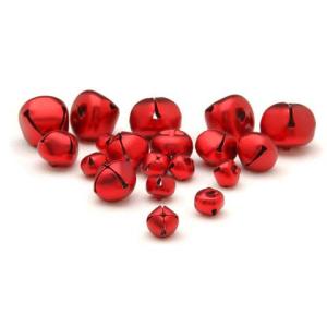 Darice Jingle Bells Assorted Sizes - (19 Pieces) Matte Red