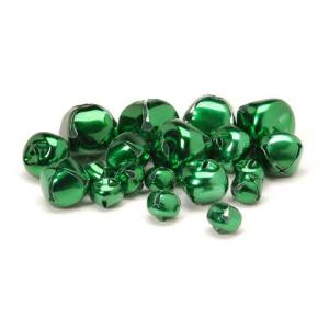Darice Jingle Bells Assorted Sizes - (19 Pieces) Matte Green