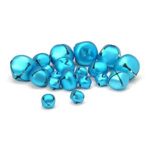 Darice Jingle Bells Assorted Sizes - (19 Pieces) Matte Blue