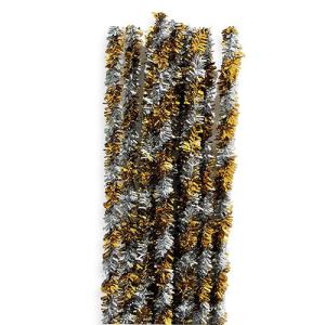 Gold /silver Tinsel Twisted Chenille Stems 12" - (10 Pack) pipe cleaners