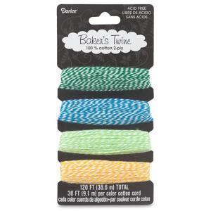 Darice Baker's Twine 2-Ply Assortment - (30ft/9.1m Each) Tutti Frutti
