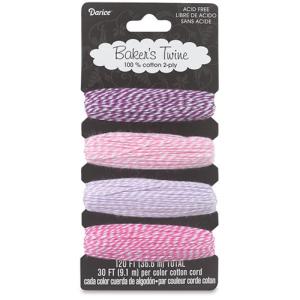 Darice Baker's Twine 2-Ply Assortment - (30ft/9.1m Each) Raspberry Sorbet